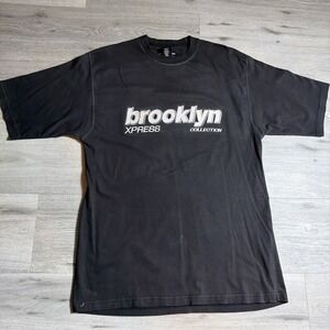 Y2K‎ Brooklyn Xpress Graphic T-Shirt Mens Large Black Streetwear Tee